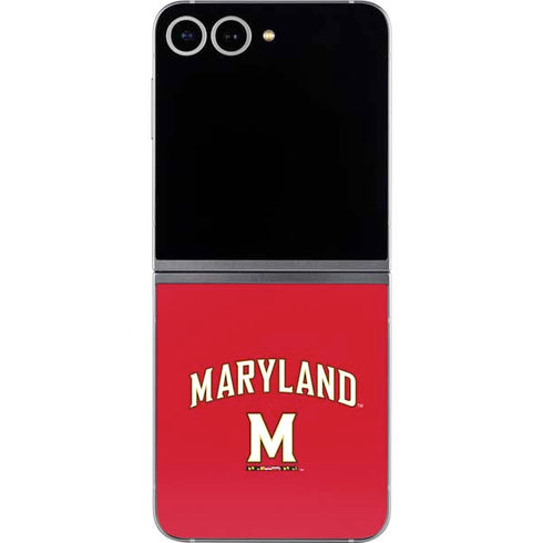 University of Maryland Collegiate Text Red Galaxy Z Flip6 Skin